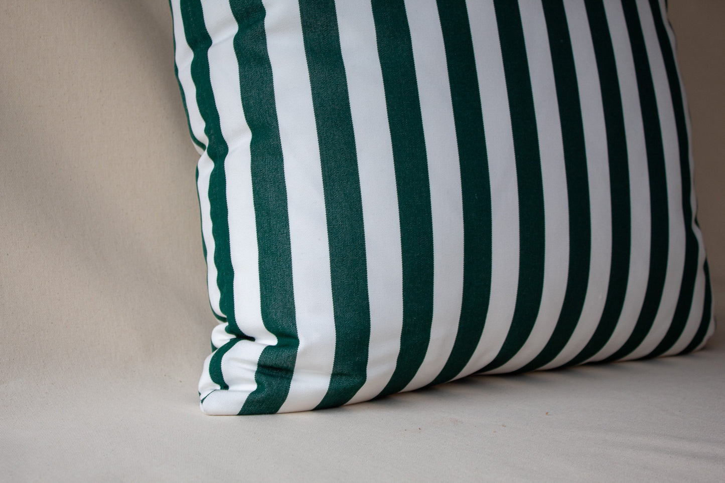 OUTDOOR GREEN STRIPE PILLOW