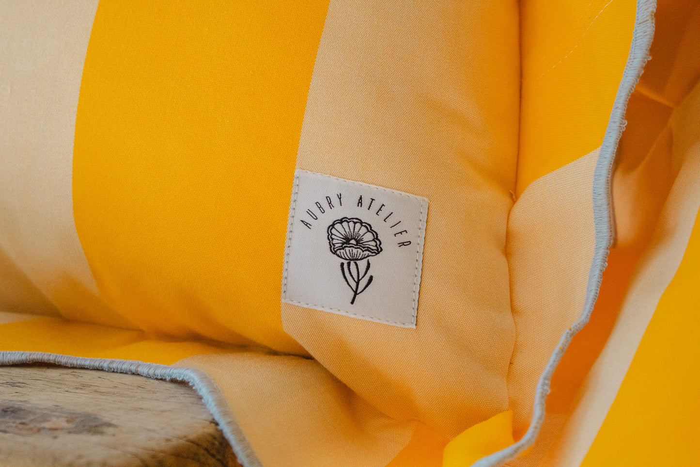 OUTDOOR YELLOW STRIPE PILLOW